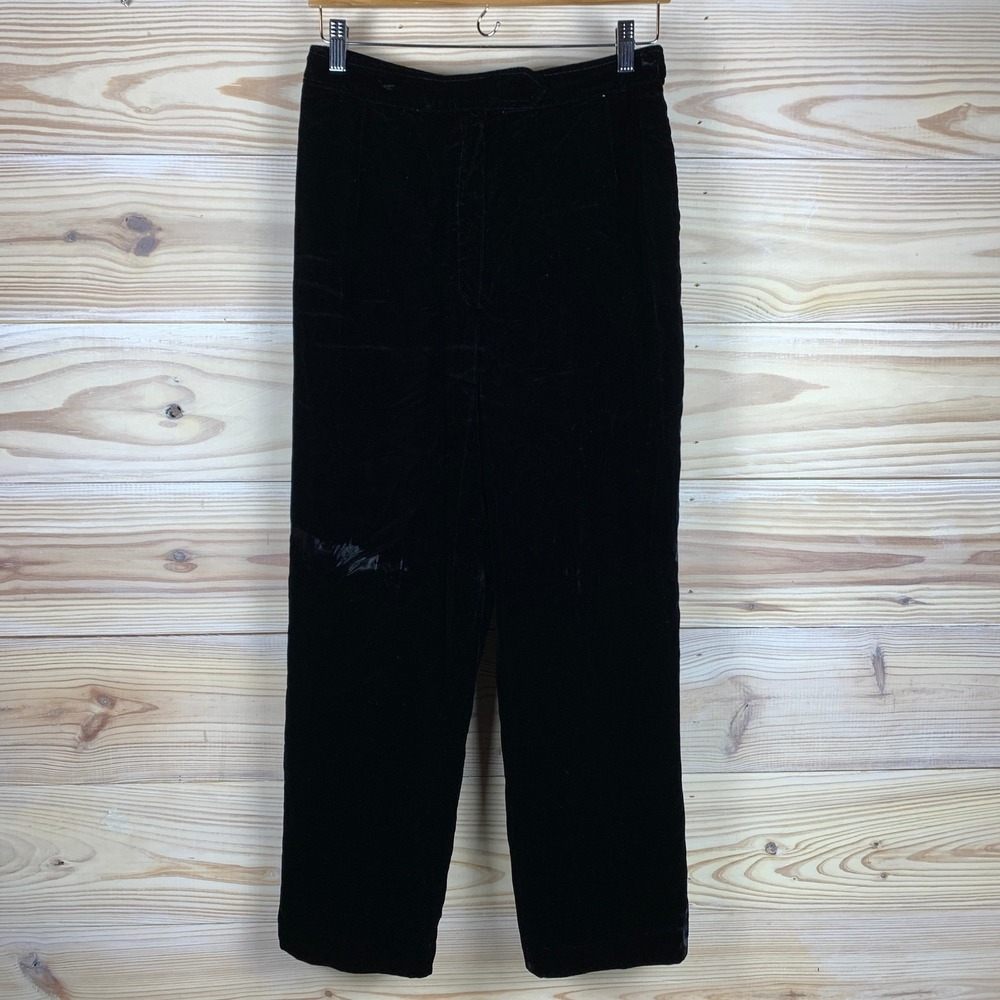 Saks Fifth Ave Velvet‎ Dress Pants 28x26 Vintage High Rise Straight Black